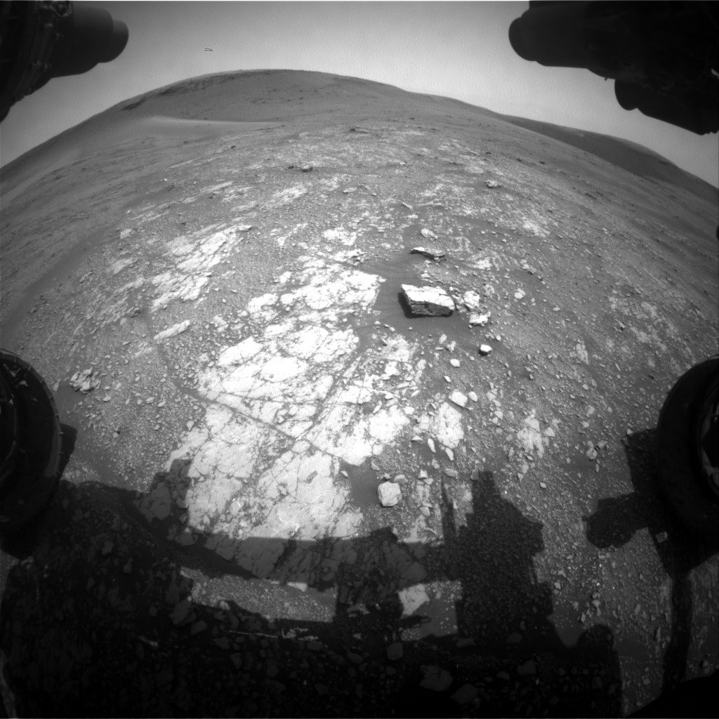 Nasa's Mars rover Curiosity acquired this image using its Front Hazard Avoidance Camera (Front Hazcam) on Sol 2355, at drive 456, site number 75