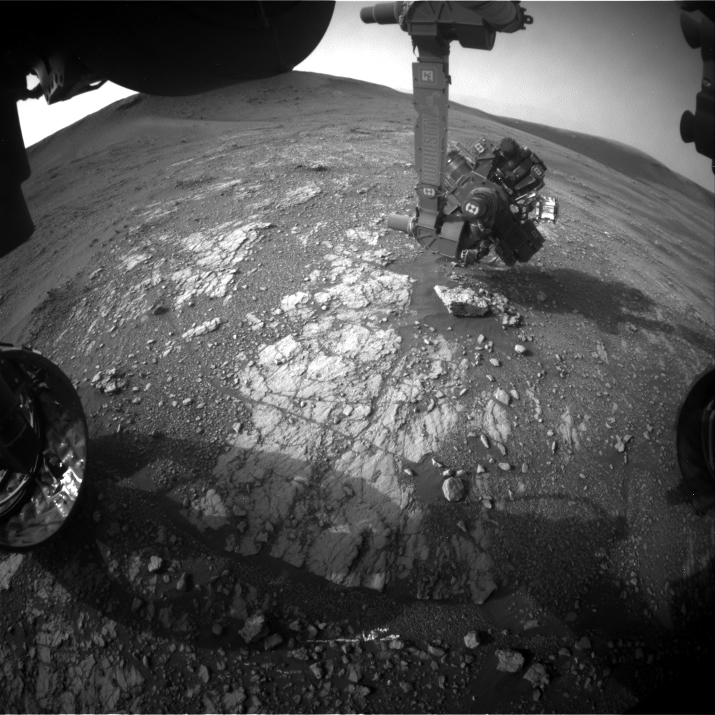 Nasa's Mars rover Curiosity acquired this image using its Front Hazard Avoidance Camera (Front Hazcam) on Sol 2356, at drive 456, site number 75