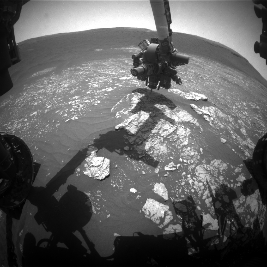 Nasa's Mars rover Curiosity acquired this image using its Front Hazard Avoidance Camera (Front Hazcam) on Sol 2368, at drive 1386, site number 75