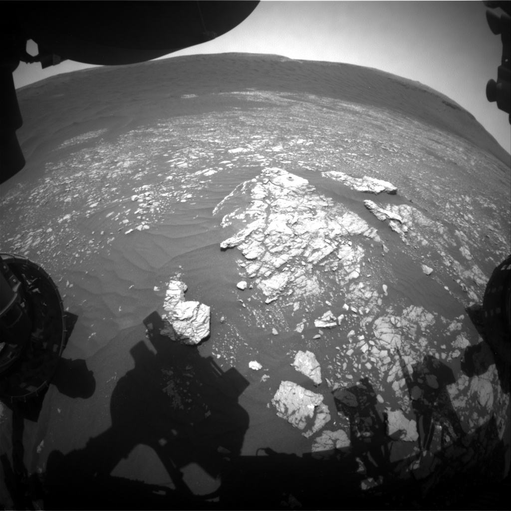 Nasa's Mars rover Curiosity acquired this image using its Front Hazard Avoidance Camera (Front Hazcam) on Sol 2371, at drive 1386, site number 75