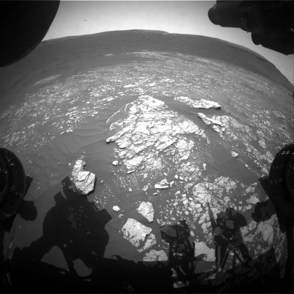 Nasa's Mars rover Curiosity acquired this image using its Front Hazard Avoidance Camera (Front Hazcam) on Sol 2371, at drive 1386, site number 75