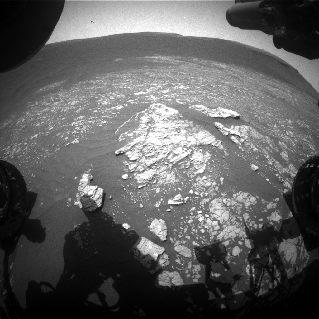 Nasa's Mars rover Curiosity acquired this image using its Front Hazard Avoidance Camera (Front Hazcam) on Sol 2376, at drive 1386, site number 75