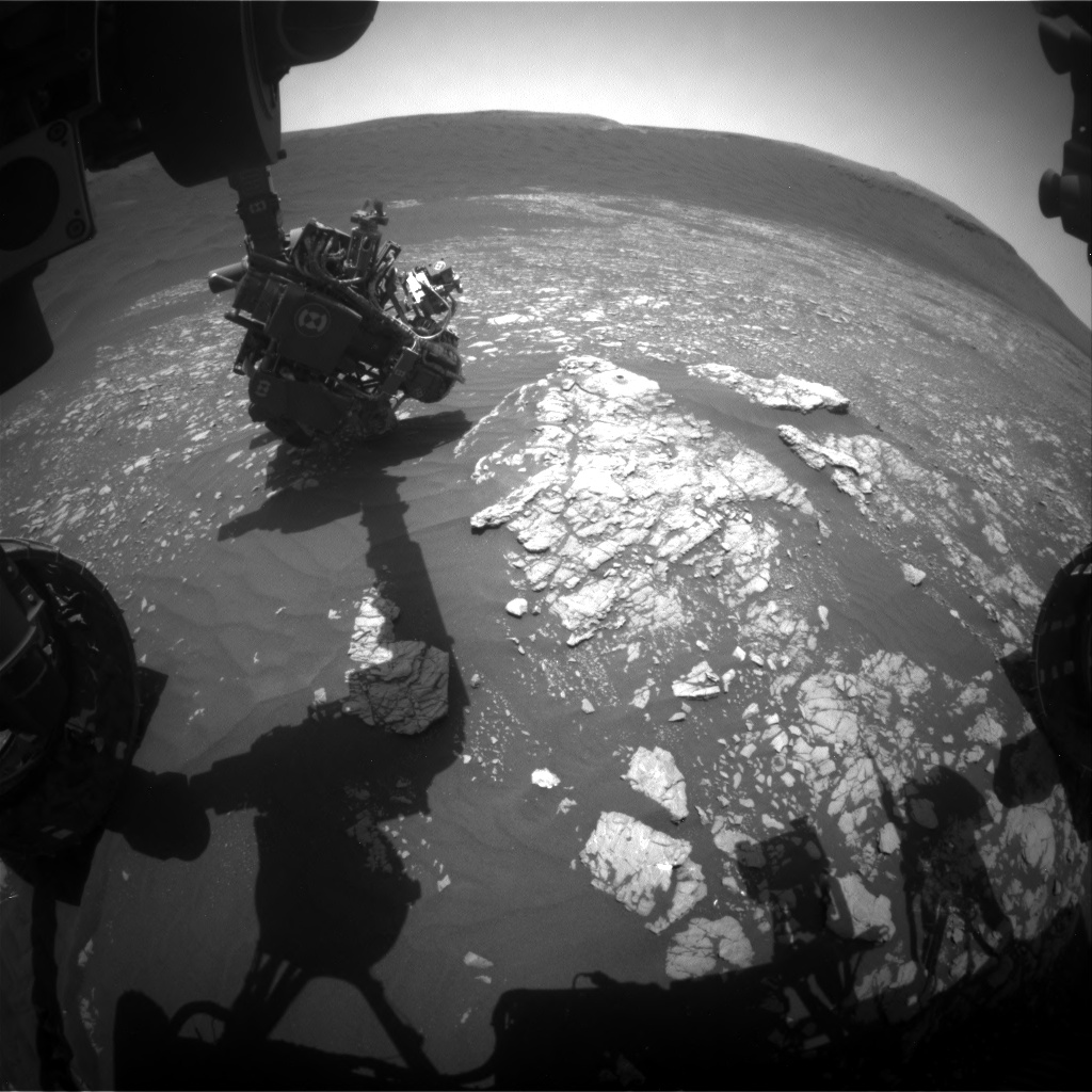 Nasa's Mars rover Curiosity acquired this image using its Front Hazard Avoidance Camera (Front Hazcam) on Sol 2380, at drive 1386, site number 75