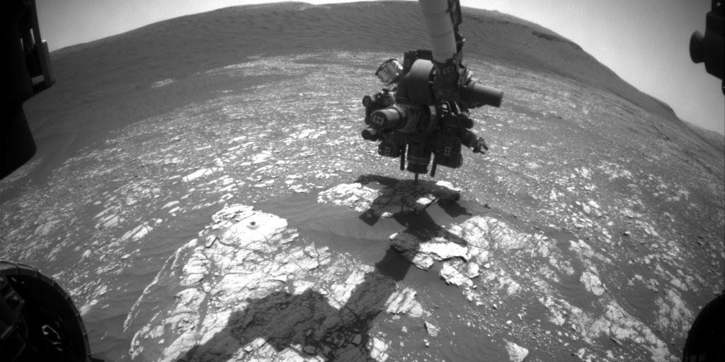 Nasa's Mars rover Curiosity acquired this image using its Front Hazard Avoidance Camera (Front Hazcam) on Sol 2384, at drive 1398, site number 75