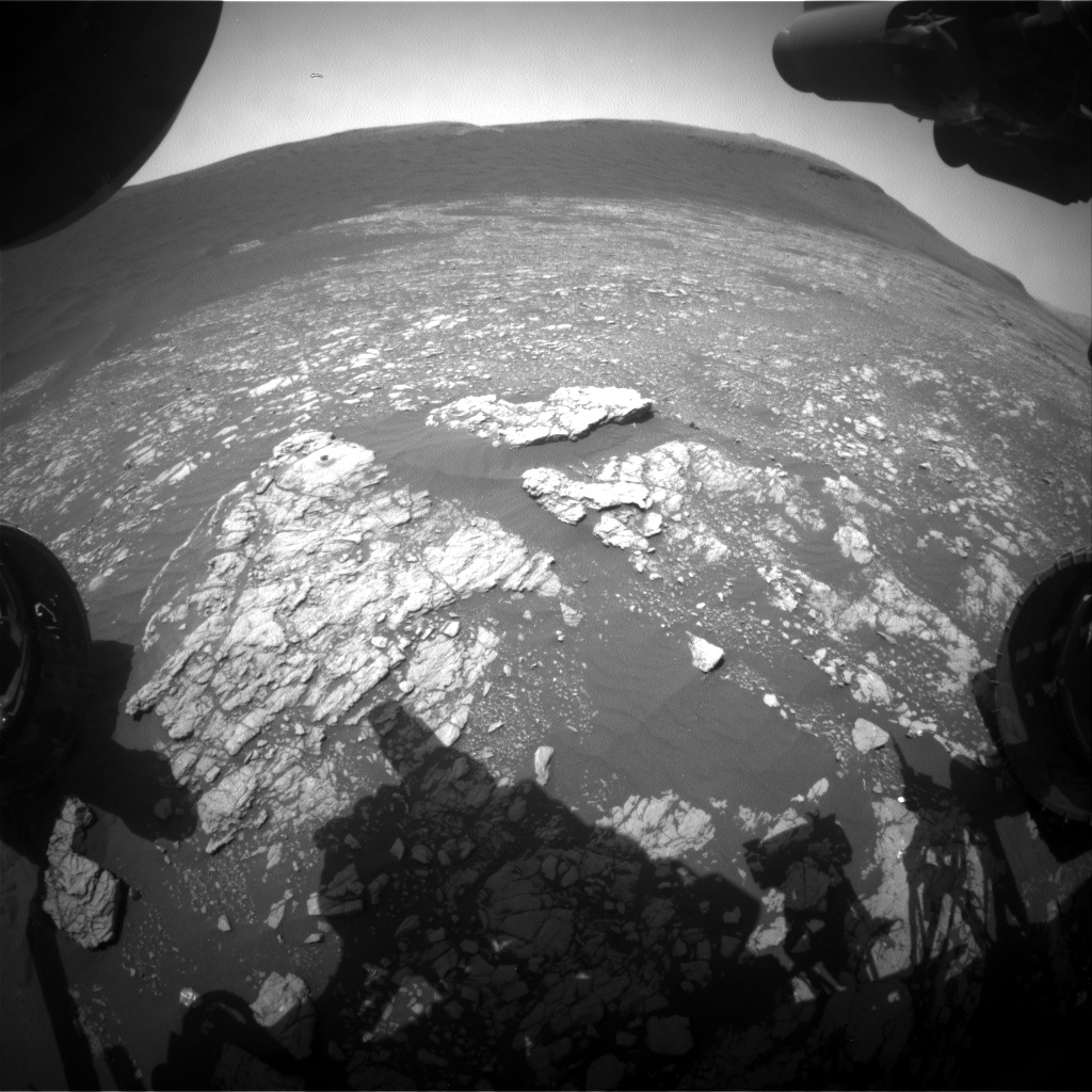 Nasa's Mars rover Curiosity acquired this image using its Front Hazard Avoidance Camera (Front Hazcam) on Sol 2389, at drive 1398, site number 75