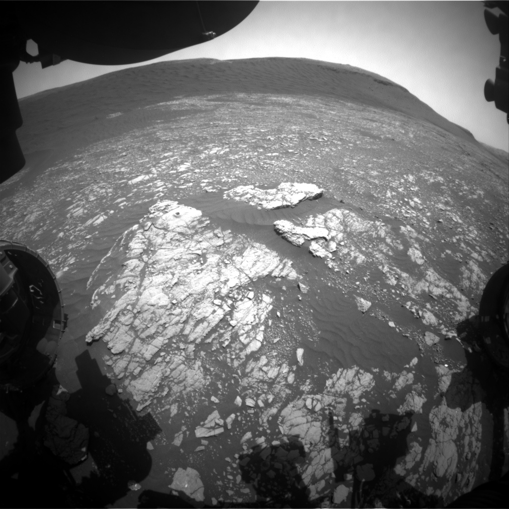 Nasa's Mars rover Curiosity acquired this image using its Front Hazard Avoidance Camera (Front Hazcam) on Sol 2392, at drive 1398, site number 75