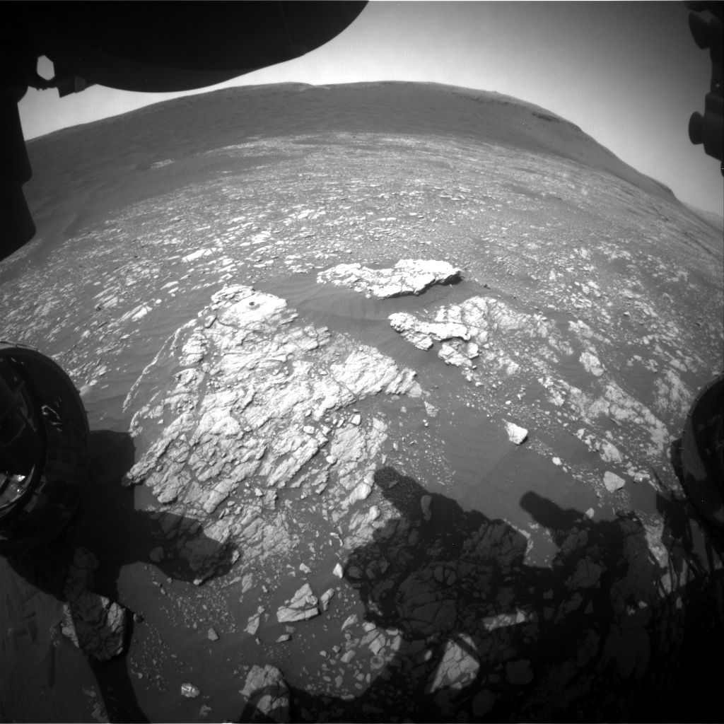 Nasa's Mars rover Curiosity acquired this image using its Front Hazard Avoidance Camera (Front Hazcam) on Sol 2393, at drive 1398, site number 75