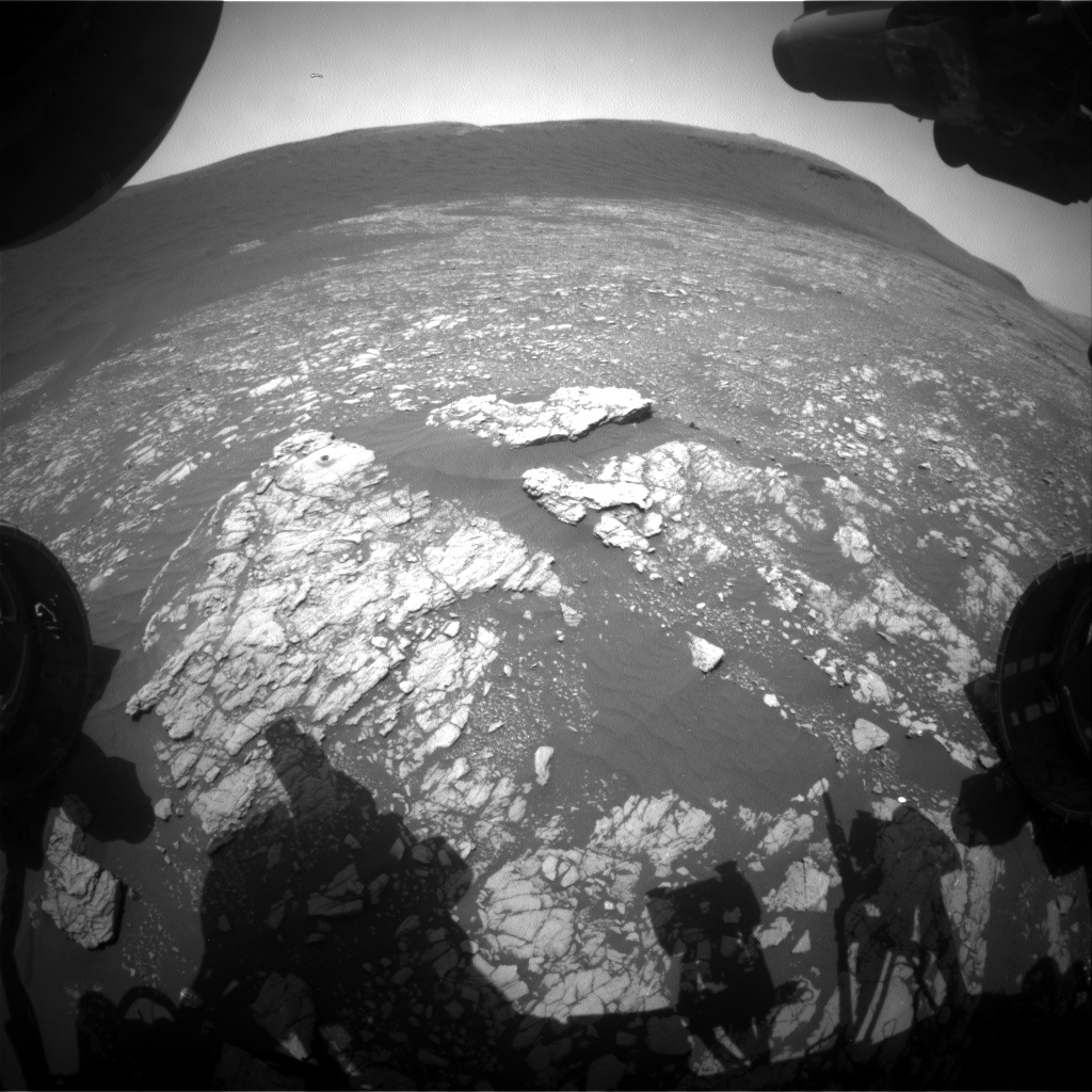 Nasa's Mars rover Curiosity acquired this image using its Front Hazard Avoidance Camera (Front Hazcam) on Sol 2394, at drive 1398, site number 75