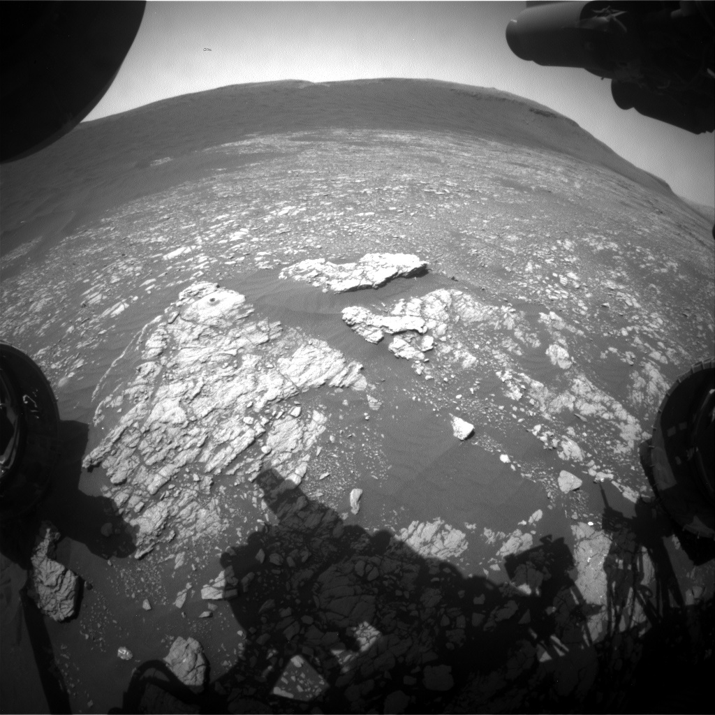 Nasa's Mars rover Curiosity acquired this image using its Front Hazard Avoidance Camera (Front Hazcam) on Sol 2399, at drive 1398, site number 75
