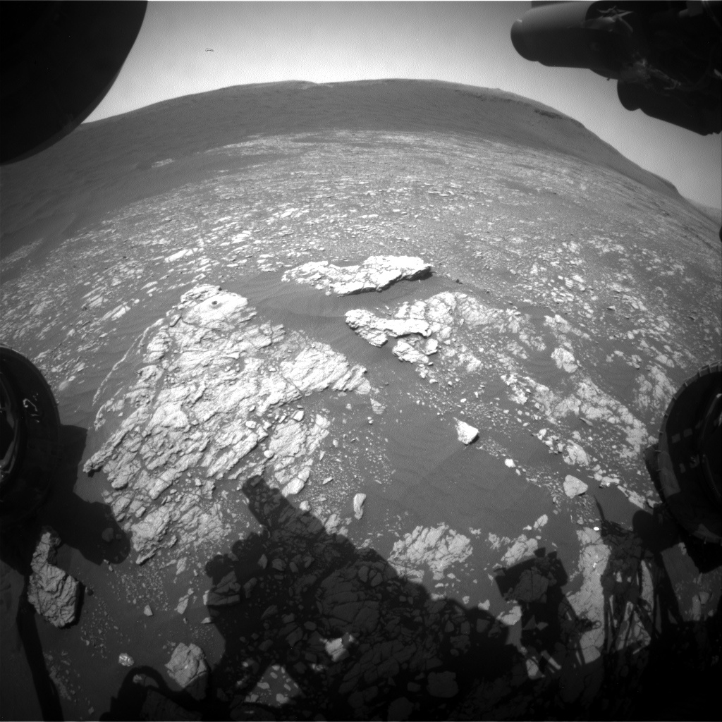 Nasa's Mars rover Curiosity acquired this image using its Front Hazard Avoidance Camera (Front Hazcam) on Sol 2400, at drive 1398, site number 75