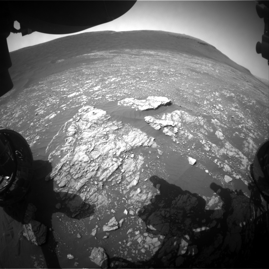 Nasa's Mars rover Curiosity acquired this image using its Front Hazard Avoidance Camera (Front Hazcam) on Sol 2401, at drive 1398, site number 75