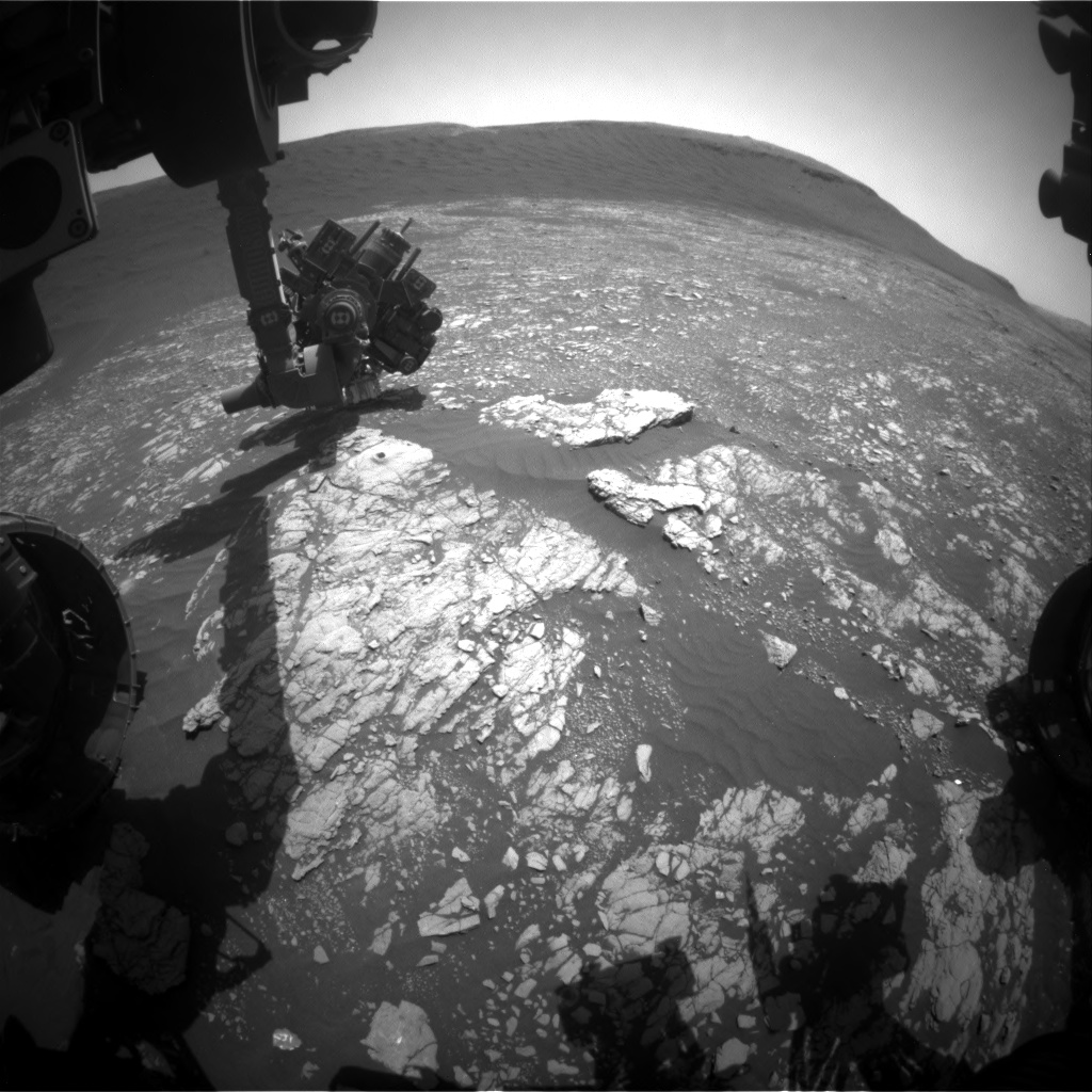 Nasa's Mars rover Curiosity acquired this image using its Front Hazard Avoidance Camera (Front Hazcam) on Sol 2403, at drive 1398, site number 75