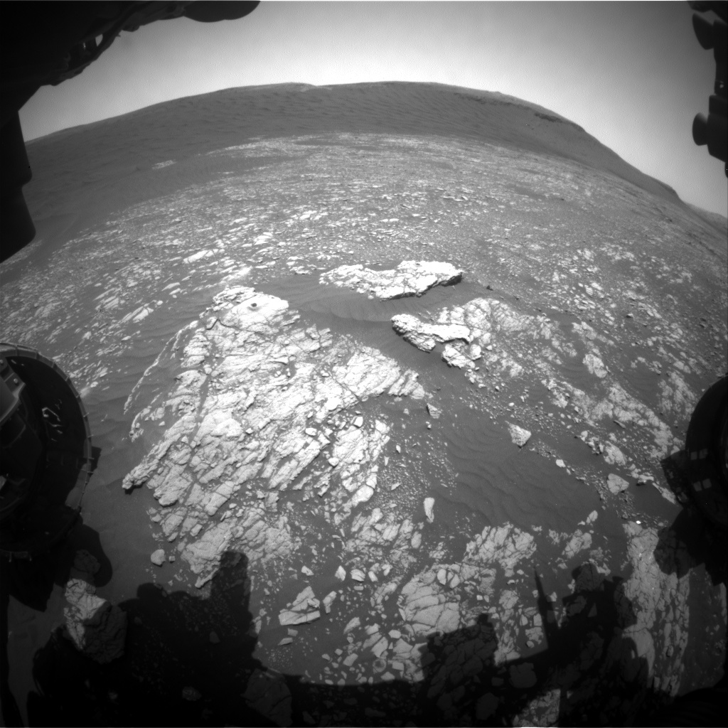 Nasa's Mars rover Curiosity acquired this image using its Front Hazard Avoidance Camera (Front Hazcam) on Sol 2406, at drive 1398, site number 75