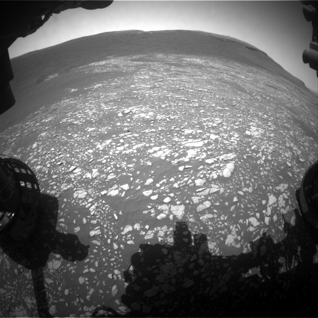 Nasa's Mars rover Curiosity acquired this image using its Front Hazard Avoidance Camera (Front Hazcam) on Sol 2407, at drive 1450, site number 75