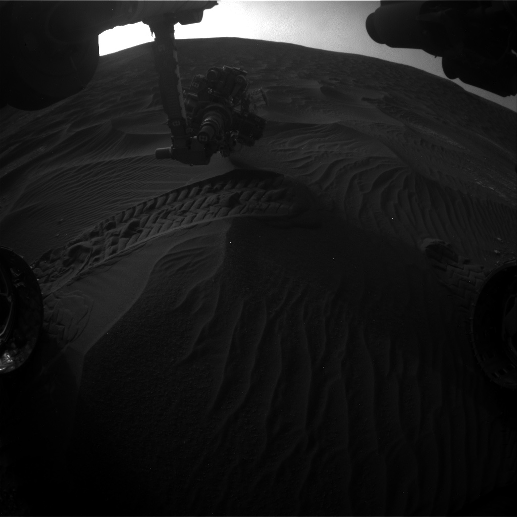 Nasa's Mars rover Curiosity acquired this image using its Front Hazard Avoidance Camera (Front Hazcam) on Sol 2410, at drive 1564, site number 75