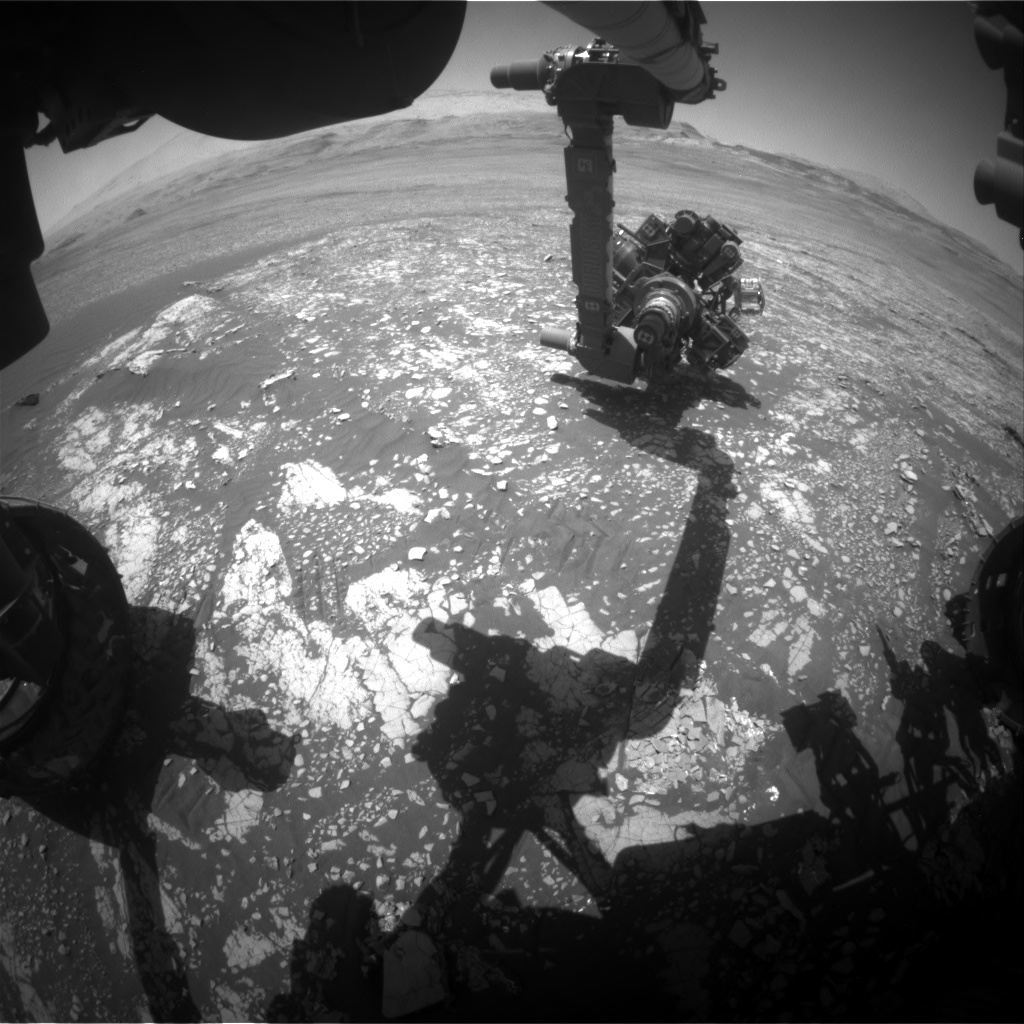 Nasa's Mars rover Curiosity acquired this image using its Front Hazard Avoidance Camera (Front Hazcam) on Sol 2413, at drive 1916, site number 75