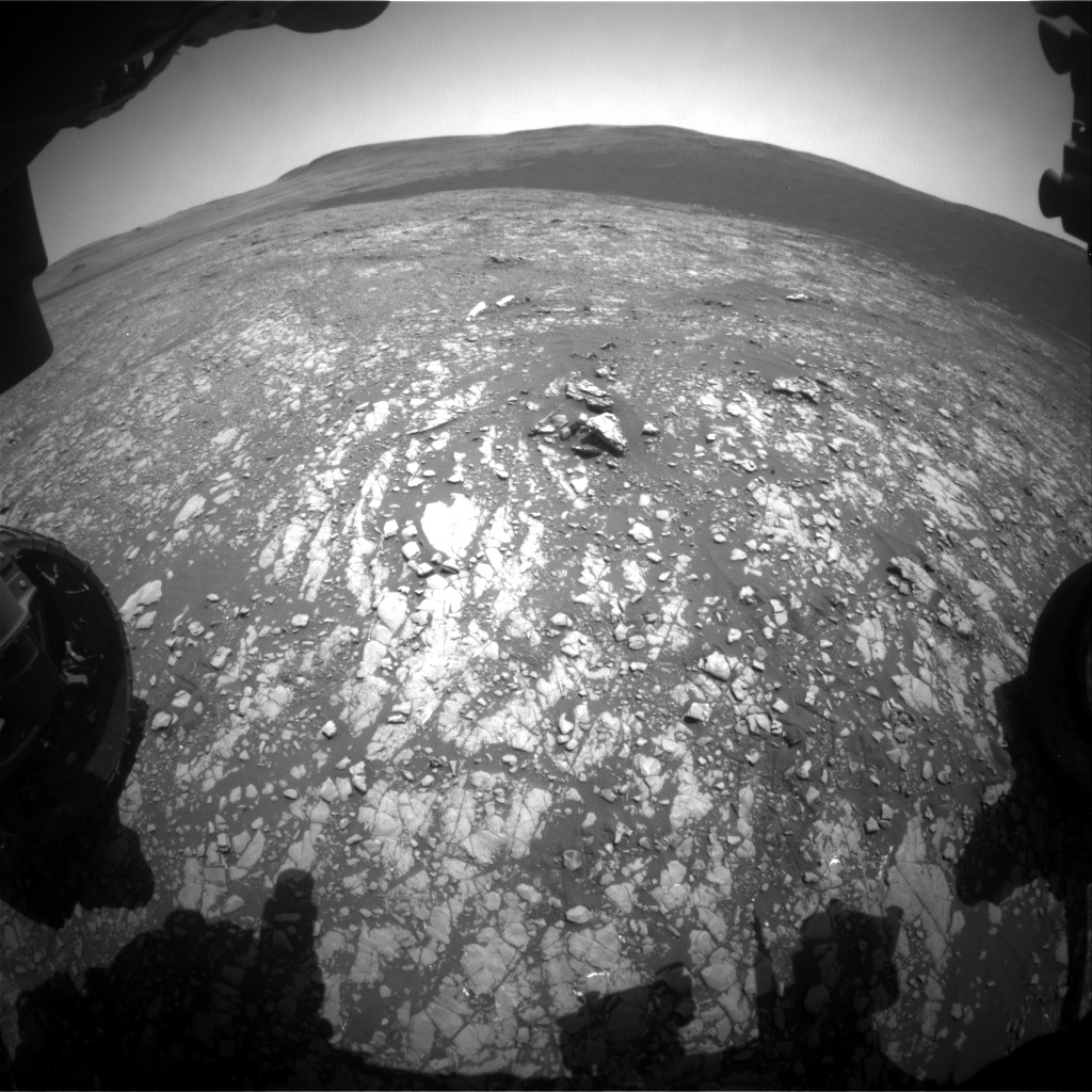 Nasa's Mars rover Curiosity acquired this image using its Front Hazard Avoidance Camera (Front Hazcam) on Sol 2413, at drive 2004, site number 75