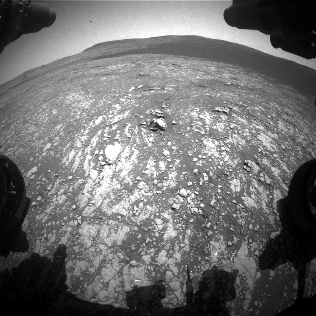 Nasa's Mars rover Curiosity acquired this image using its Front Hazard Avoidance Camera (Front Hazcam) on Sol 2413, at drive 2004, site number 75