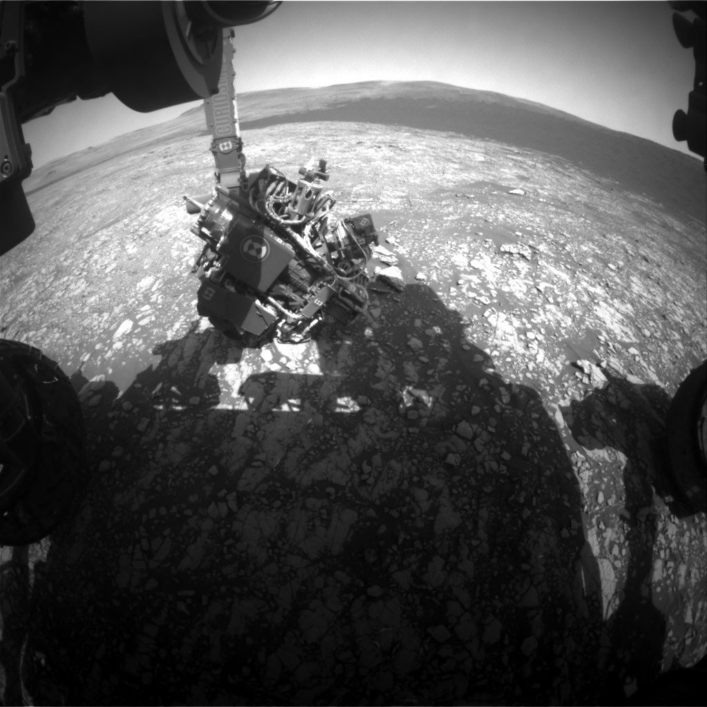 Nasa's Mars rover Curiosity acquired this image using its Front Hazard Avoidance Camera (Front Hazcam) on Sol 2414, at drive 2004, site number 75