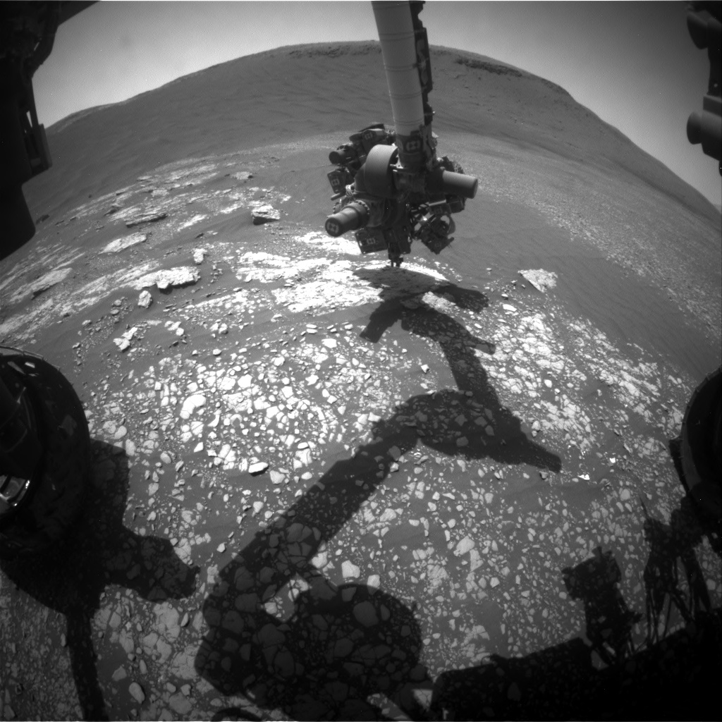 Nasa's Mars rover Curiosity acquired this image using its Front Hazard Avoidance Camera (Front Hazcam) on Sol 2415, at drive 2052, site number 75