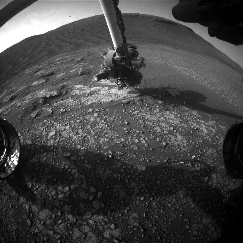 Nasa's Mars rover Curiosity acquired this image using its Front Hazard Avoidance Camera (Front Hazcam) on Sol 2415, at drive 2052, site number 75