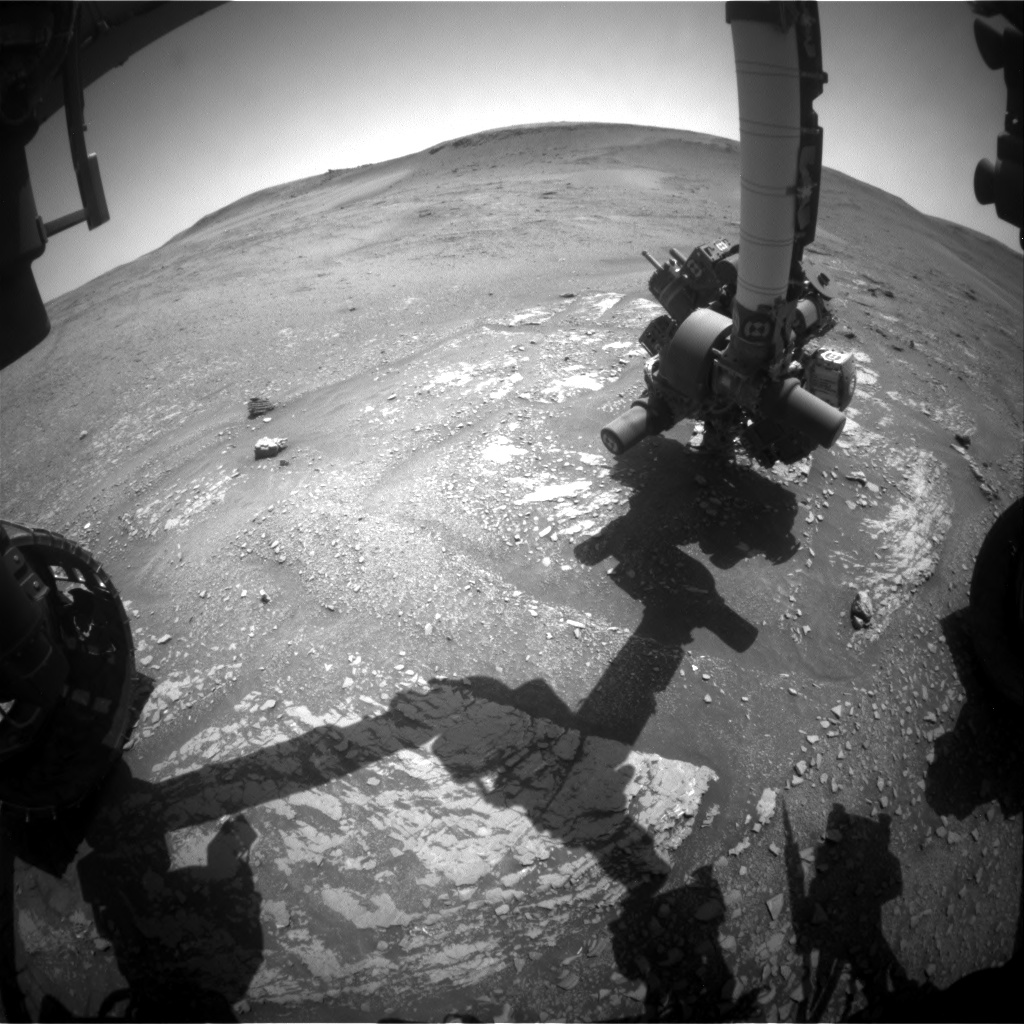 Nasa's Mars rover Curiosity acquired this image using its Front Hazard Avoidance Camera (Front Hazcam) on Sol 2422, at drive 2770, site number 75