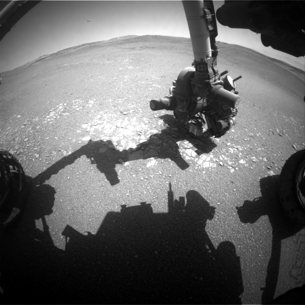 Nasa's Mars rover Curiosity acquired this image using its Front Hazard Avoidance Camera (Front Hazcam) on Sol 2438, at drive 832, site number 76