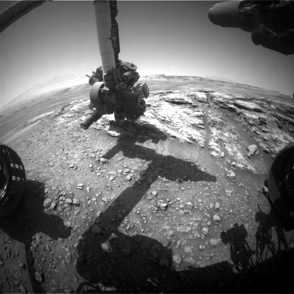 Nasa's Mars rover Curiosity acquired this image using its Front Hazard Avoidance Camera (Front Hazcam) on Sol 2444, at drive 988, site number 76