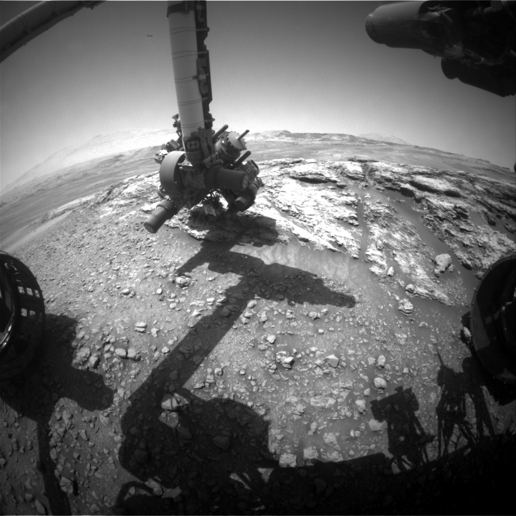 Nasa's Mars rover Curiosity acquired this image using its Front Hazard Avoidance Camera (Front Hazcam) on Sol 2444, at drive 988, site number 76