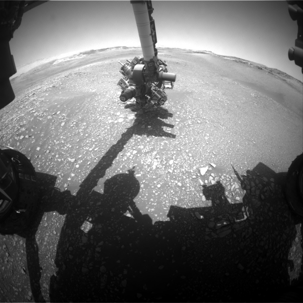 Nasa's Mars rover Curiosity acquired this image using its Front Hazard Avoidance Camera (Front Hazcam) on Sol 2449, at drive 1300, site number 76