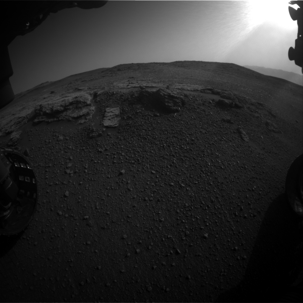 Nasa's Mars rover Curiosity acquired this image using its Front Hazard Avoidance Camera (Front Hazcam) on Sol 2449, at drive 1384, site number 76