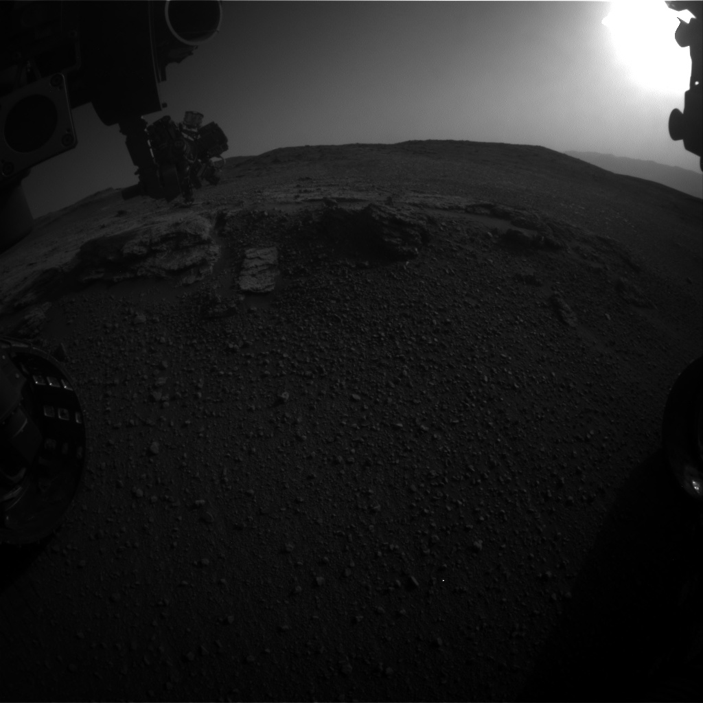 Nasa's Mars rover Curiosity acquired this image using its Front Hazard Avoidance Camera (Front Hazcam) on Sol 2450, at drive 1384, site number 76