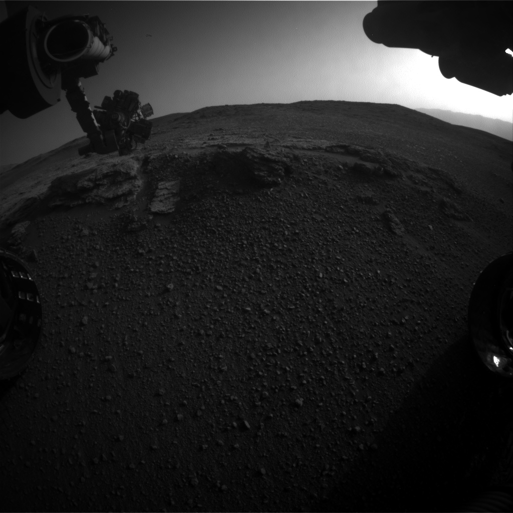 Nasa's Mars rover Curiosity acquired this image using its Front Hazard Avoidance Camera (Front Hazcam) on Sol 2450, at drive 1384, site number 76