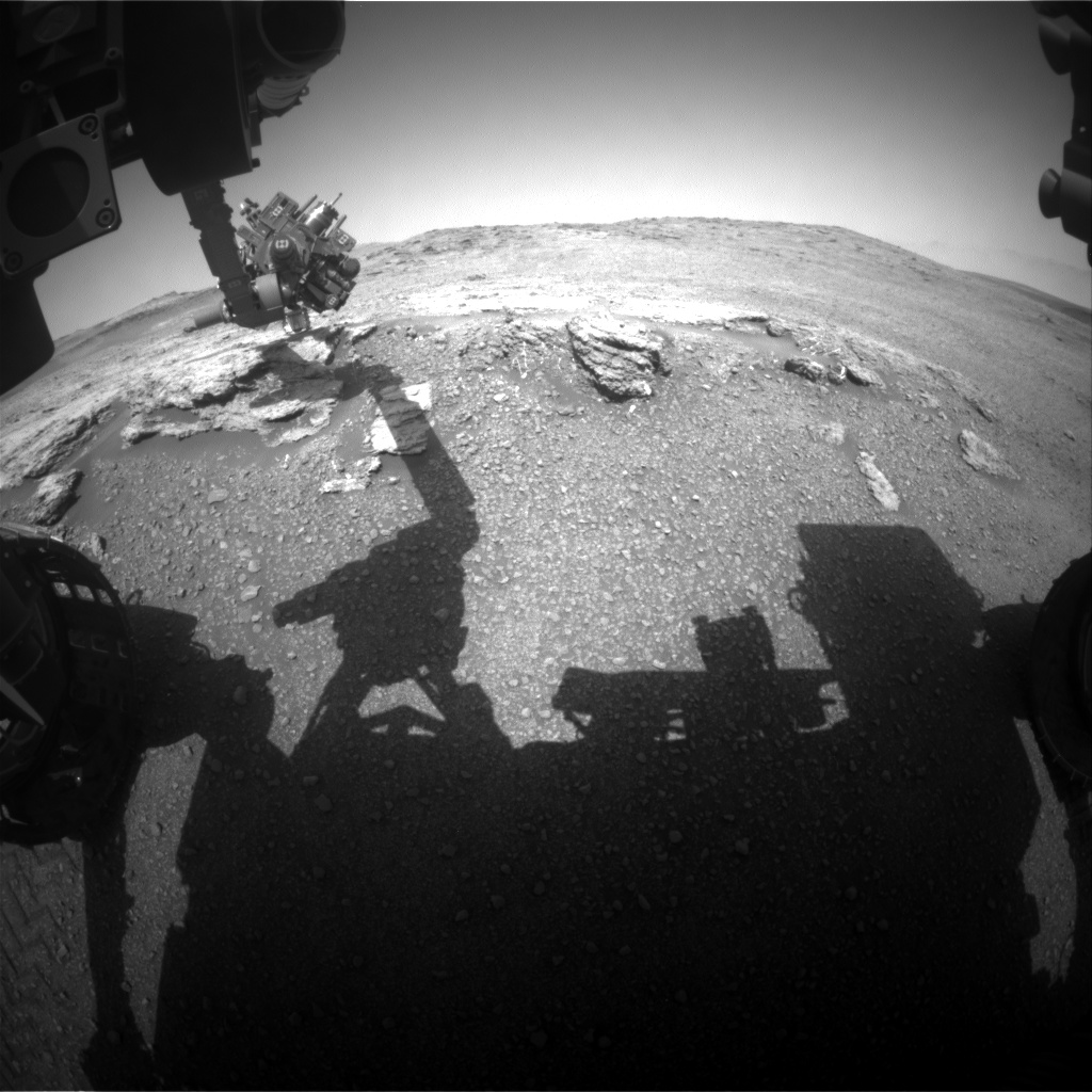 Nasa's Mars rover Curiosity acquired this image using its Front Hazard Avoidance Camera (Front Hazcam) on Sol 2451, at drive 1384, site number 76