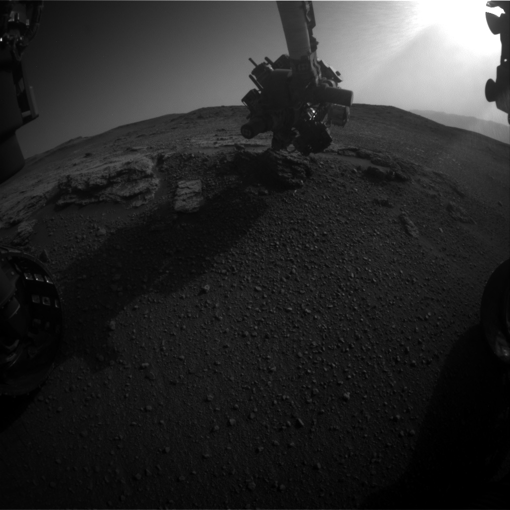 Nasa's Mars rover Curiosity acquired this image using its Front Hazard Avoidance Camera (Front Hazcam) on Sol 2452, at drive 1384, site number 76