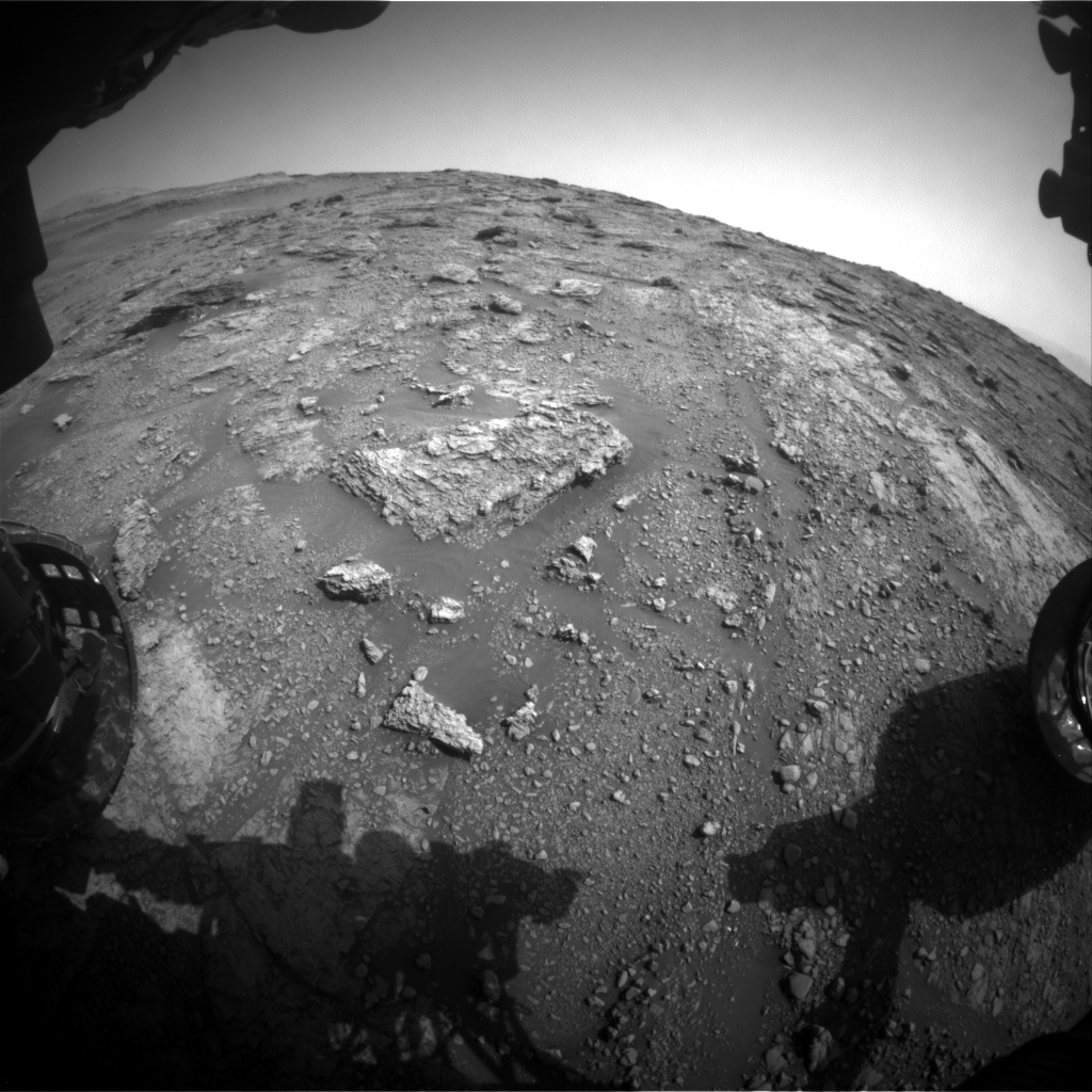 Nasa's Mars rover Curiosity acquired this image using its Front Hazard Avoidance Camera (Front Hazcam) on Sol 2453, at drive 1576, site number 76