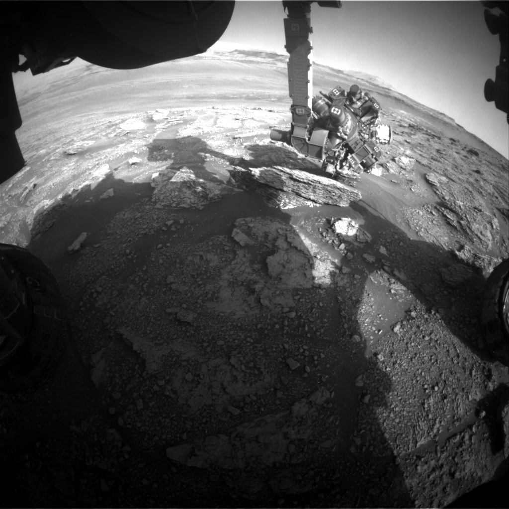Nasa's Mars rover Curiosity acquired this image using its Front Hazard Avoidance Camera (Front Hazcam) on Sol 2461, at drive 1714, site number 76
