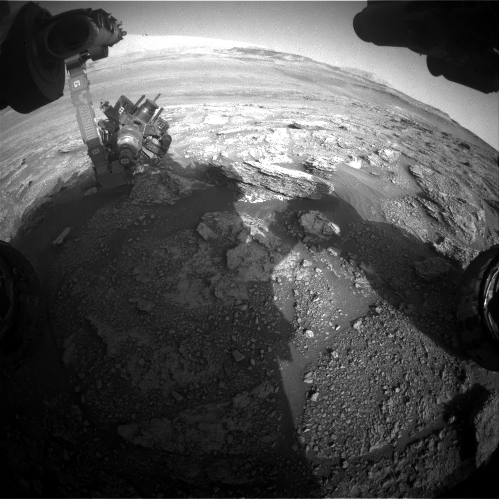 Nasa's Mars rover Curiosity acquired this image using its Front Hazard Avoidance Camera (Front Hazcam) on Sol 2461, at drive 1714, site number 76