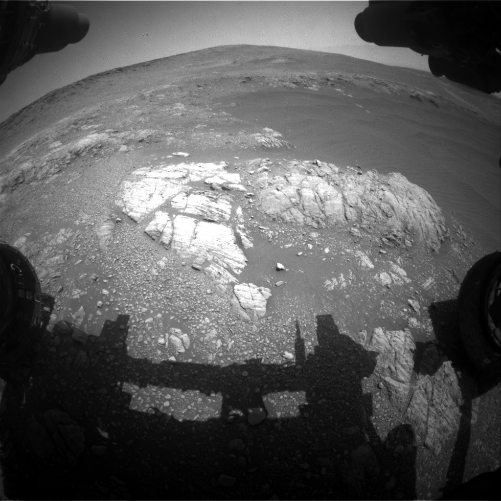 Nasa's Mars rover Curiosity acquired this image using its Front Hazard Avoidance Camera (Front Hazcam) on Sol 2469, at drive 2194, site number 76