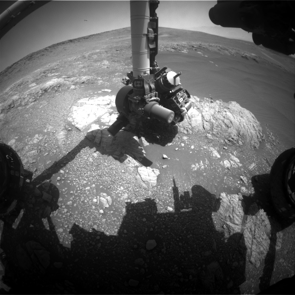 Nasa's Mars rover Curiosity acquired this image using its Front Hazard Avoidance Camera (Front Hazcam) on Sol 2473, at drive 2194, site number 76