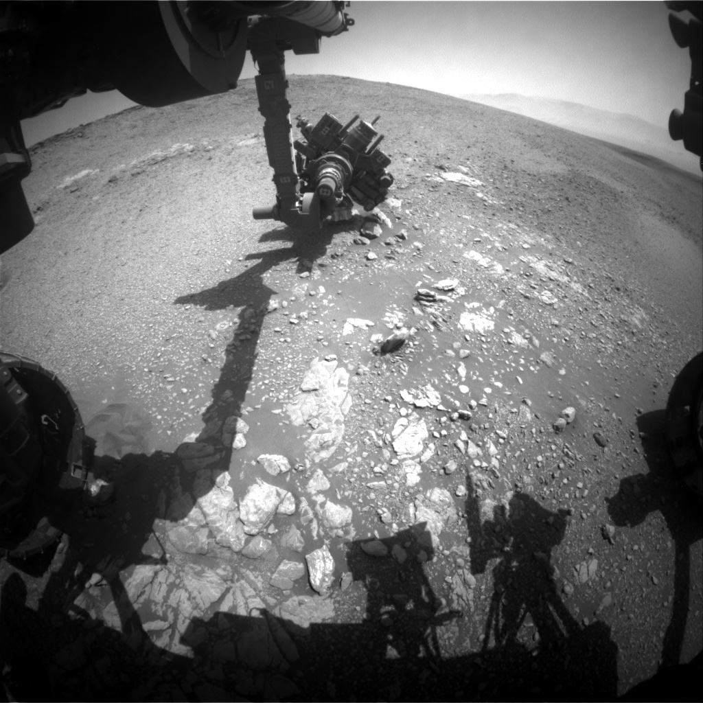 Nasa's Mars rover Curiosity acquired this image using its Front Hazard Avoidance Camera (Front Hazcam) on Sol 2475, at drive 2360, site number 76