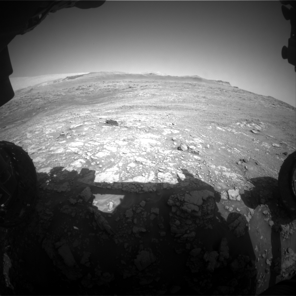 Nasa's Mars rover Curiosity acquired this image using its Front Hazard Avoidance Camera (Front Hazcam) on Sol 2477, at drive 2810, site number 76