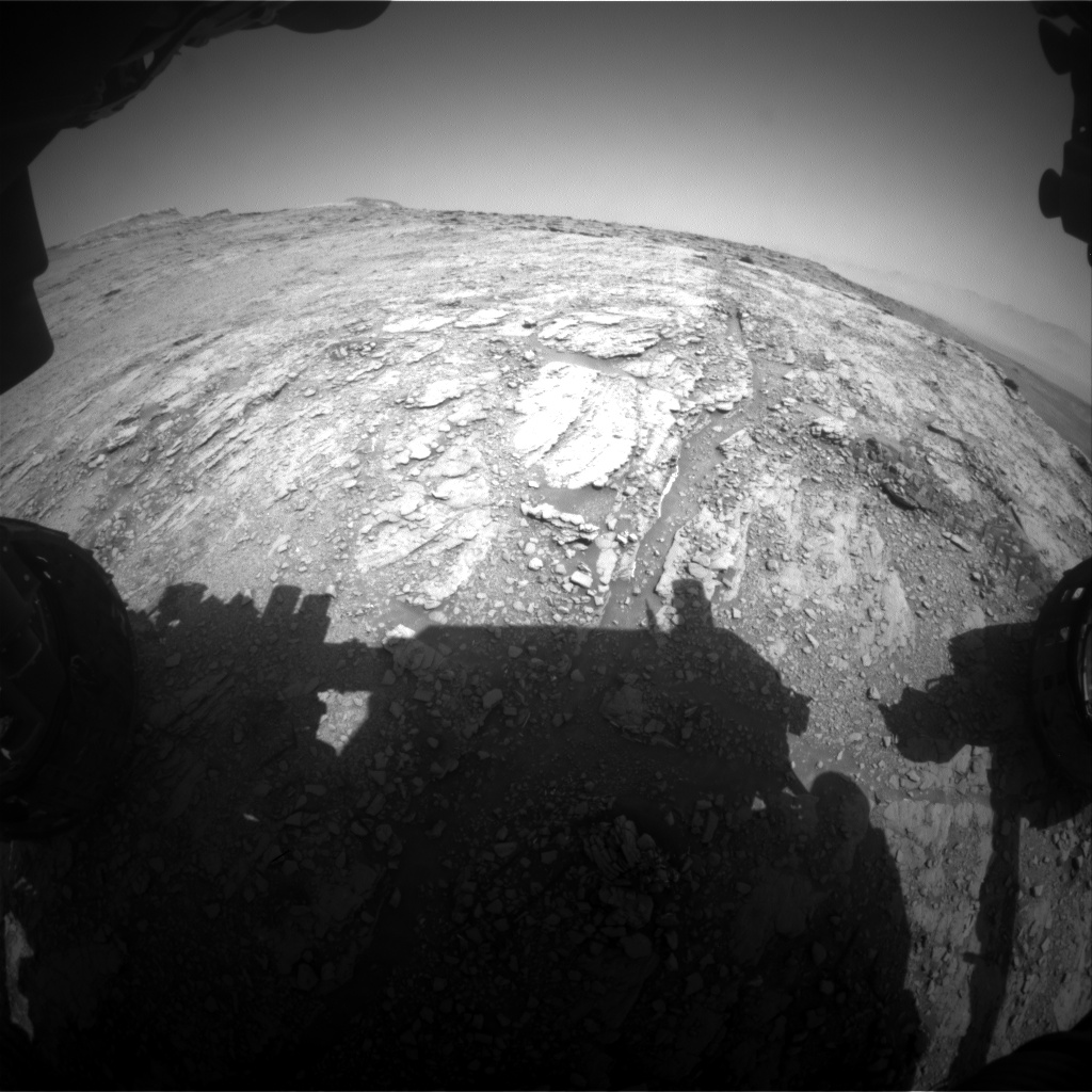 Nasa's Mars rover Curiosity acquired this image using its Front Hazard Avoidance Camera (Front Hazcam) on Sol 2482, at drive 3002, site number 76