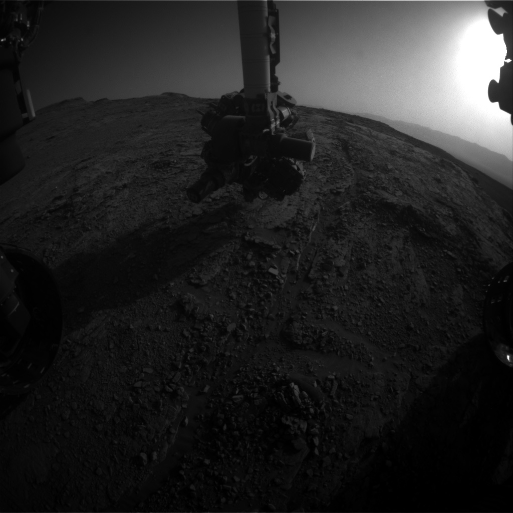 Nasa's Mars rover Curiosity acquired this image using its Front Hazard Avoidance Camera (Front Hazcam) on Sol 2482, at drive 3002, site number 76