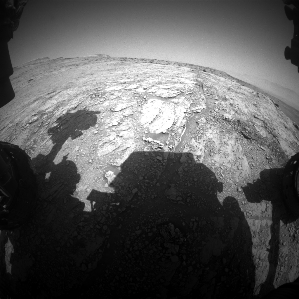 Nasa's Mars rover Curiosity acquired this image using its Front Hazard Avoidance Camera (Front Hazcam) on Sol 2485, at drive 3002, site number 76