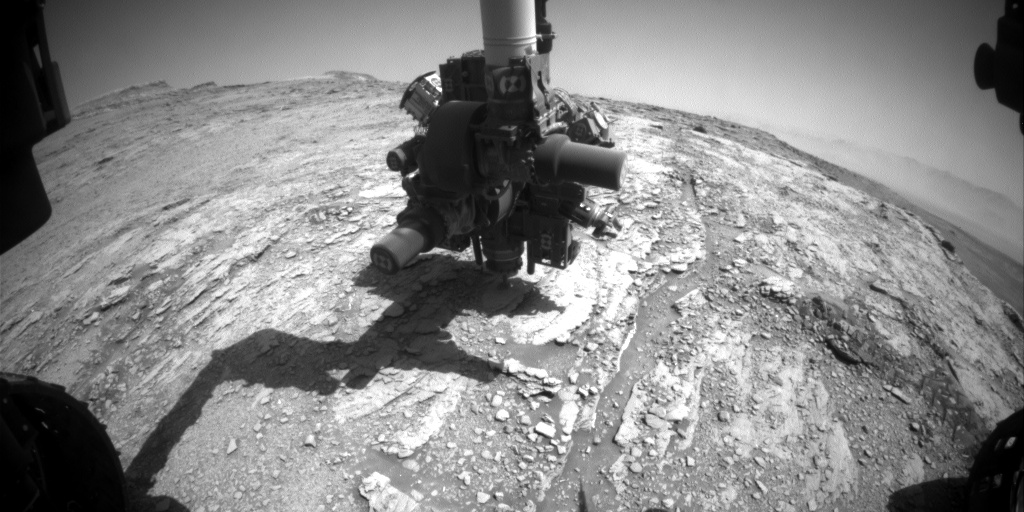 Nasa's Mars rover Curiosity acquired this image using its Front Hazard Avoidance Camera (Front Hazcam) on Sol 2486, at drive 3002, site number 76