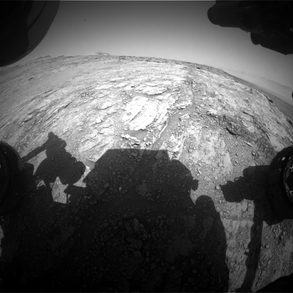 Nasa's Mars rover Curiosity acquired this image using its Front Hazard Avoidance Camera (Front Hazcam) on Sol 2487, at drive 3002, site number 76