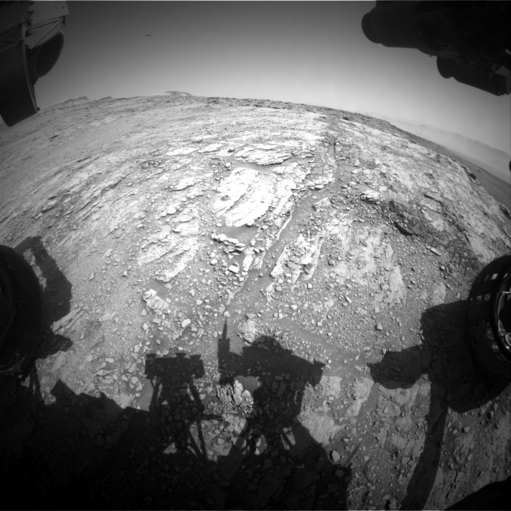Nasa's Mars rover Curiosity acquired this image using its Front Hazard Avoidance Camera (Front Hazcam) on Sol 2488, at drive 3002, site number 76