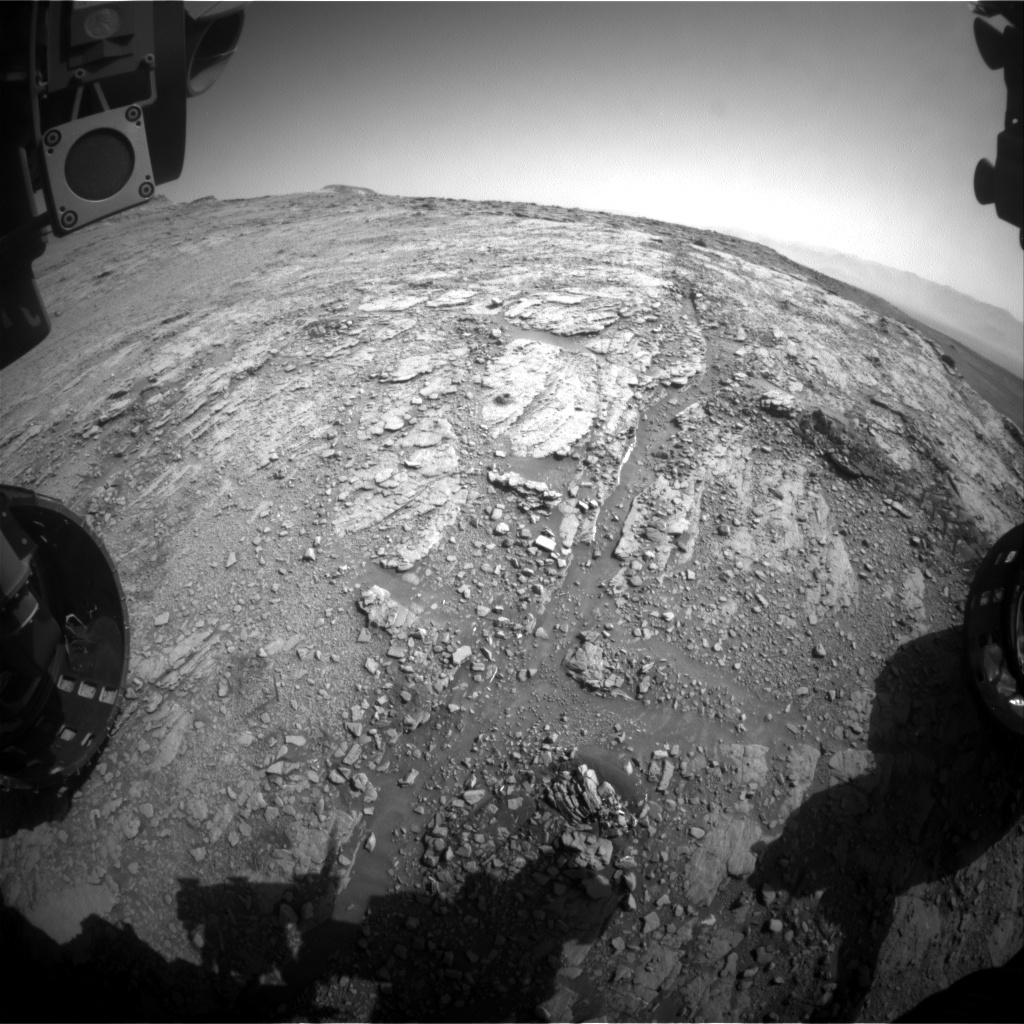 Nasa's Mars rover Curiosity acquired this image using its Front Hazard Avoidance Camera (Front Hazcam) on Sol 2489, at drive 3002, site number 76