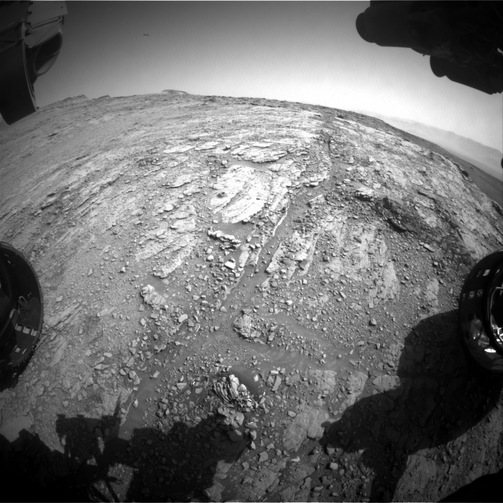 Nasa's Mars rover Curiosity acquired this image using its Front Hazard Avoidance Camera (Front Hazcam) on Sol 2489, at drive 3002, site number 76